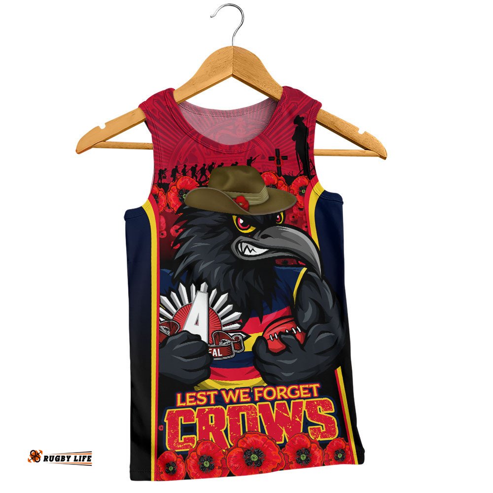 Adelaide Crows Men Singlet Lest We Forget In Eternal Honor And Duty