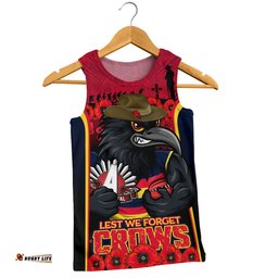 Adelaide Crows Men Singlet Lest We Forget In Eternal Honor And Duty