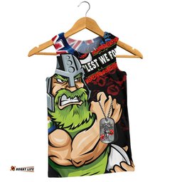 Canberra Raiders Men Singlet Anzac Remembrance Of The Fallen