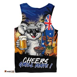 Australia Men Singlet Australia Day Coastal BBQ Beer Summer Vibes