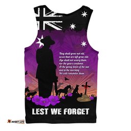 Australia Men Singlet Anzac Day Remembering Service Animals Sacrifice