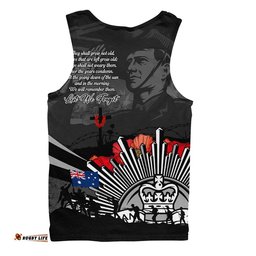Australia Men Singlet Anzac Day In Memory Of Brave Servicemen
