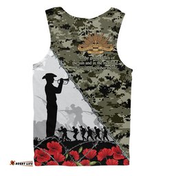 Australia Men Singlet Anzac Day Poppy And Barbed Wire Of Service