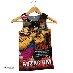 Brisbane Lions Men Singlet Anzac Day Dawn Of Courage Eternal Tribute