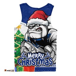 Canterbury-Bankstown Bulldogs Men Singlet Santa Scoring Touchdown On Christmas Game Day