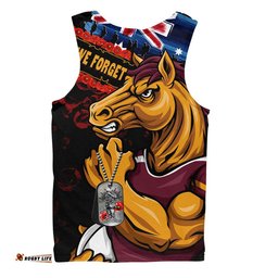 Brisbane Broncos Men Singlet Anzac Remembrance Of The Fallen