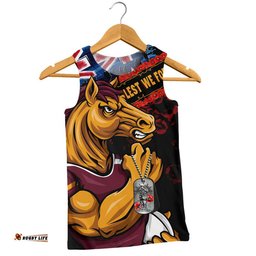 Brisbane Broncos Men Singlet Anzac Remembrance Of The Fallen