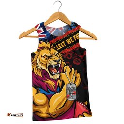 Brisbane Lions Men Singlet Lest We Forget Eternal Honor
