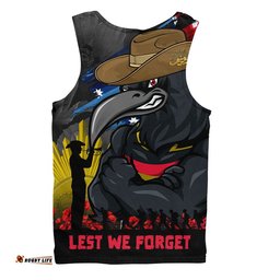 Adelaide Crows Men Singlet ANZAC Inspired Football Fan Memorial Design