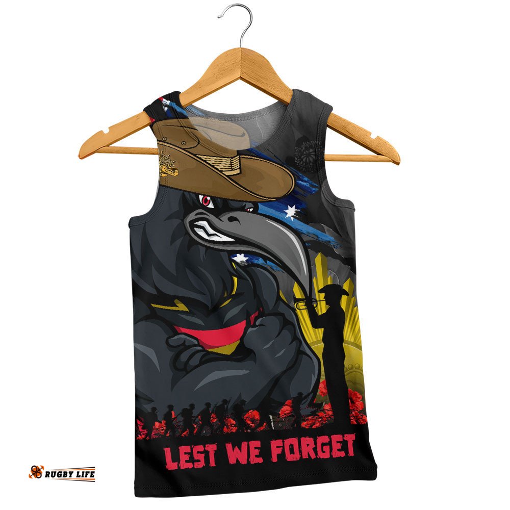 Adelaide Crows Men Singlet ANZAC Inspired Football Fan Memorial Design