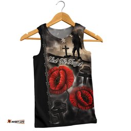 Australia Men Singlet Lest We Forget In Sacred Remembrance