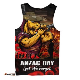 Brisbane Broncos Men Singlet Anzac Day Rising Dawn Ceremony Lest We Forget Courage
