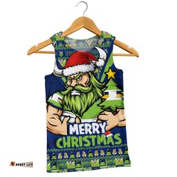 Canberra Raiders Men Singlet Merry Christmas Festive Spirit Edition