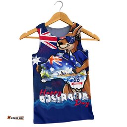 Australia Men Singlet Australia Day Holiday Kangaroo Pride Celebration
