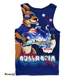 Australia Men Singlet Australia Day Holiday Kangaroo Pride Celebration