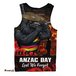 Adelaide Crows Men Singlet ANZAC Day Lest We Forget Red Poppy And Honor The Brave Tribute
