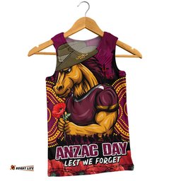 Brisbane Broncos Men Singlet Anzac Day Pride Of Service Eternal Memory