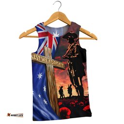 Australia Men Singlet Lest We Forget Remembrance