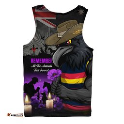 Adelaide Crows Men Singlet Anzac Day In Memory Of Animals That Served