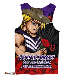 Fremantle Men Singlet ANZAC Day Not For Victory For Remembrance