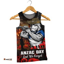 Canterbury-Bankstown Bulldogs Men Singlet Anzac Day Rising Dawn Ceremony Lest We Forget Courage