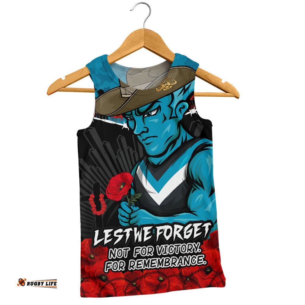 Port Adelaide Men Singlet ANZAC Day Not For Victory For Remembrance