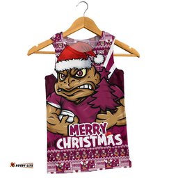 Queensland Maroons Men Singlet Merry Christmas Festive Spirit Edition