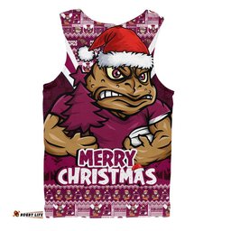 Queensland Maroons Men Singlet Merry Christmas Festive Spirit Edition