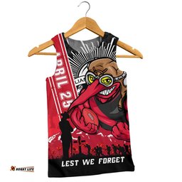 Essendon Men Singlet Anzac Day Lest We Forget Memorial