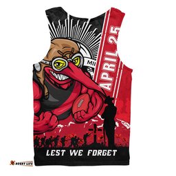 Essendon Men Singlet Anzac Day Lest We Forget Memorial