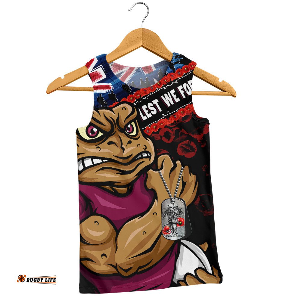 Queensland Maroons Men Singlet Anzac Remembrance Of The Fallen