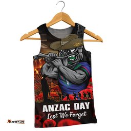 New Zealand Warriors Men Singlet Anzac Day Rising Dawn Ceremony Lest We Forget Courage