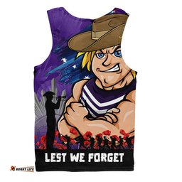 Fremantle Men Singlet ANZAC Inspired Football Fan Memorial Design
