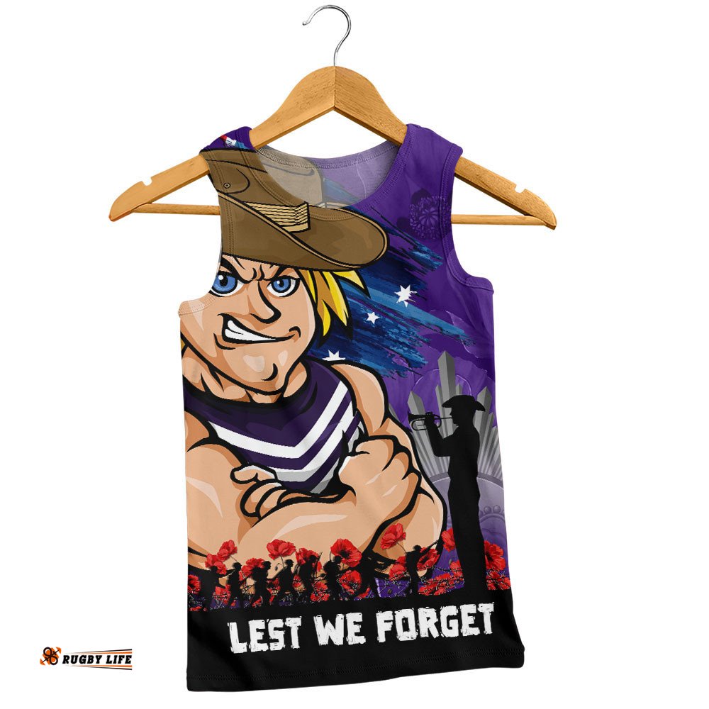 Fremantle Men Singlet ANZAC Inspired Football Fan Memorial Design
