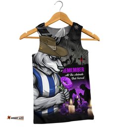 North Melbourne Men Singlet Anzac Day In Memory Of Animals That Served