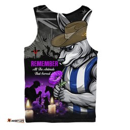 North Melbourne Men Singlet Anzac Day In Memory Of Animals That Served