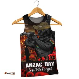 Penrith Panthers Men Singlet Anzac Day Rising Dawn Ceremony Lest We Forget Courage