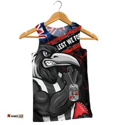 Collingwood Men Singlet Lest We Forget Eternal Honor