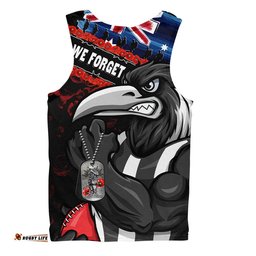 Collingwood Men Singlet Lest We Forget Eternal Honor