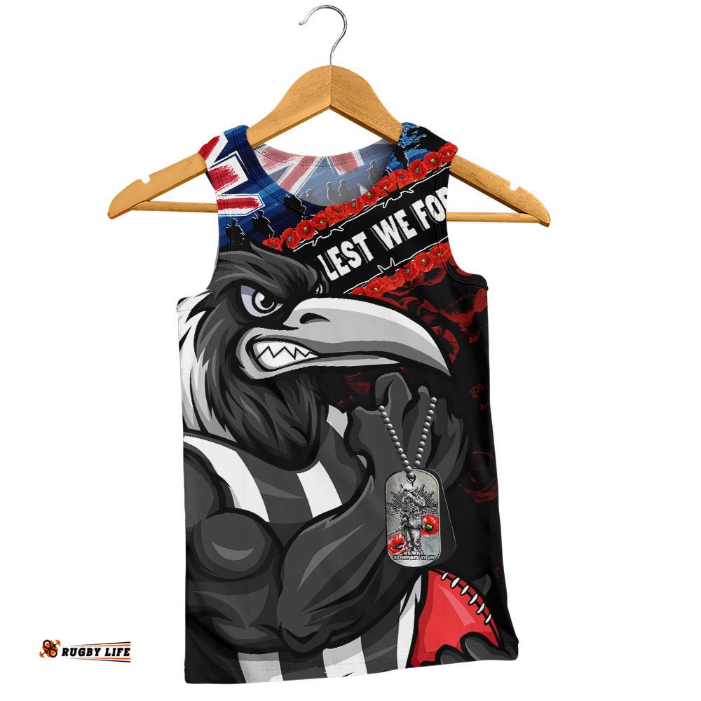 Collingwood Men Singlet Lest We Forget Eternal Honor