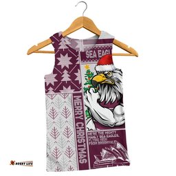 Manly Warringah Sea Eagles Men Singlet Christmas Magic Knit Style Winter Glow