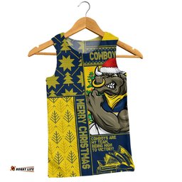 North Queensland Cowboys Men Singlet Christmas Magic Knit Style Winter Glow