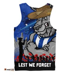 North Melbourne Men Singlet ANZAC Inspired Football Fan Memorial Design
