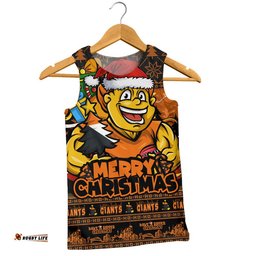GWS GIANTS Men Singlet Festive Holiday Merry Christmas Vibe