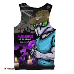 New South Wales Blues Men Singlet Anzac Day Purple Poppy And Animals That Served