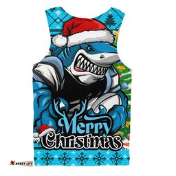 Cronulla-Sutherland Sharks Men Singlet Merry Christmas Game Day Knit Style Team Edition