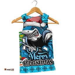 Cronulla-Sutherland Sharks Men Singlet Merry Christmas Game Day Knit Style Team Edition