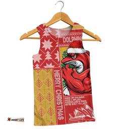 Redcliffe Dolphins Men Singlet Christmas Magic Knit Style Winter Glow