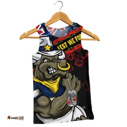 North Queensland Cowboys Men Singlet Anzac Remembrance Of The Fallen