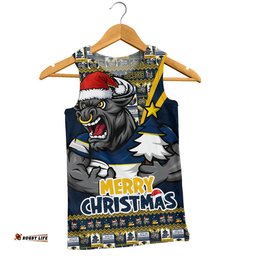 North Queensland Cowboys Men Singlet Merry Christmas Festive Spirit Edition